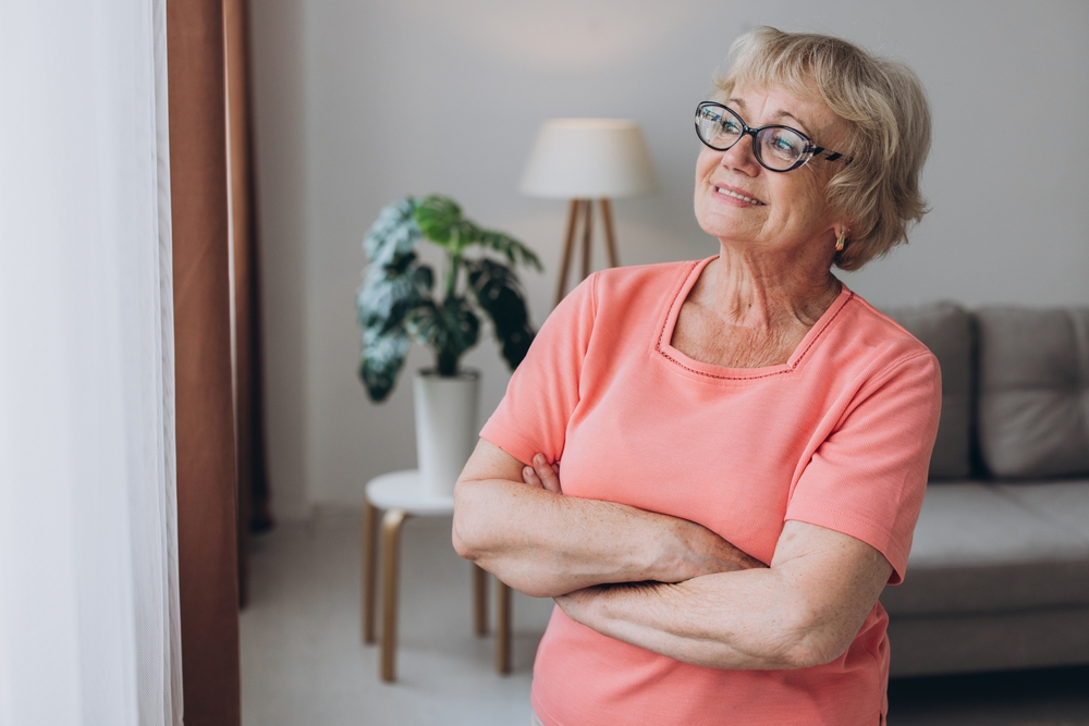 Relaxed woman in Medford senior living.